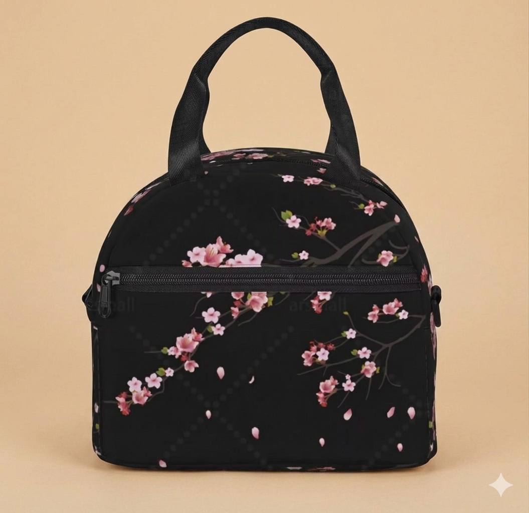 Japanese Sakura for Women Portable Thermal Insulated Lunch Box Picnic Multifunction Food Tote