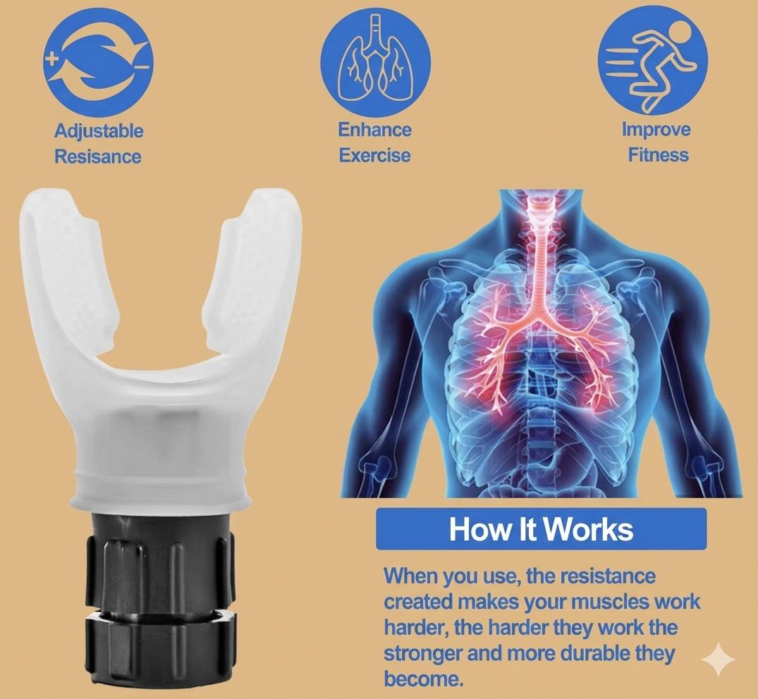 Portable Lung Capacity Abdominal Breathing Trainer With Adjustable Resistance Lmprove Your Lung Capacity And Sleep Quality